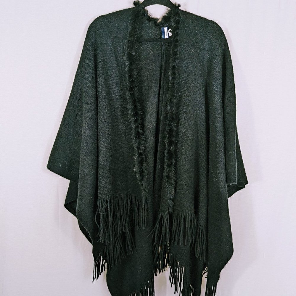 Croft & Barrow Black Cape Sweater OS